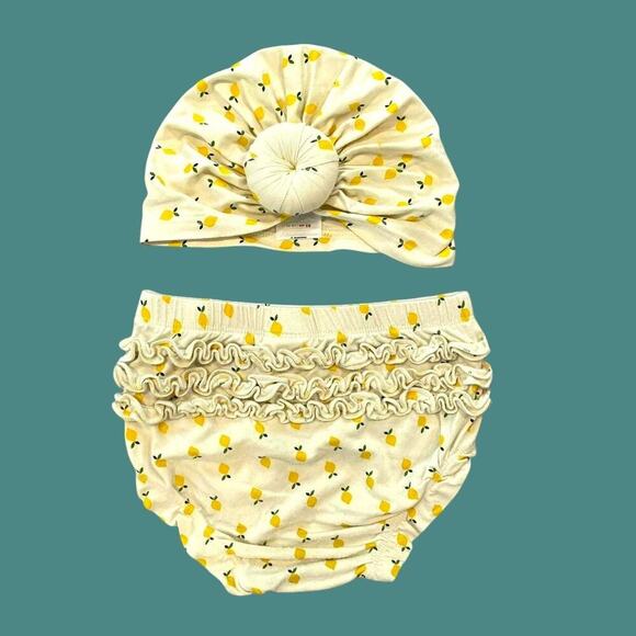 Hanna Anderson Bloomer And Turban Set In Lemony Yellow 2T - Picture 1 of 6